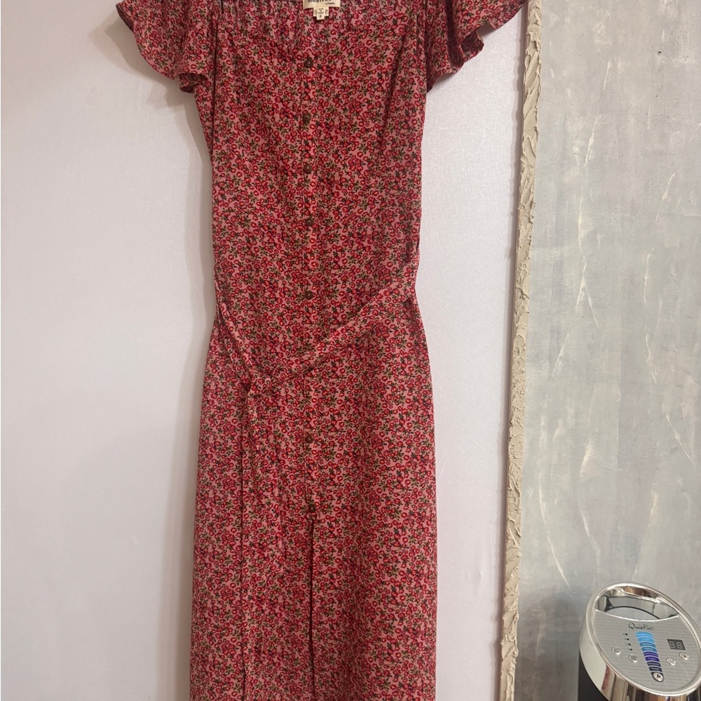 Floral Red Midi Dress